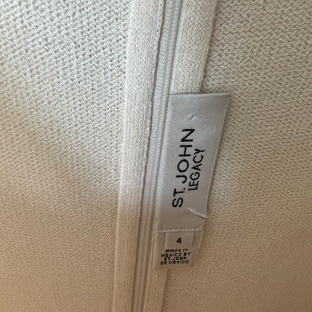 St John Knit, Cream with black trim, Sleeveless Dress - Size 4 - Picture 3 of 3